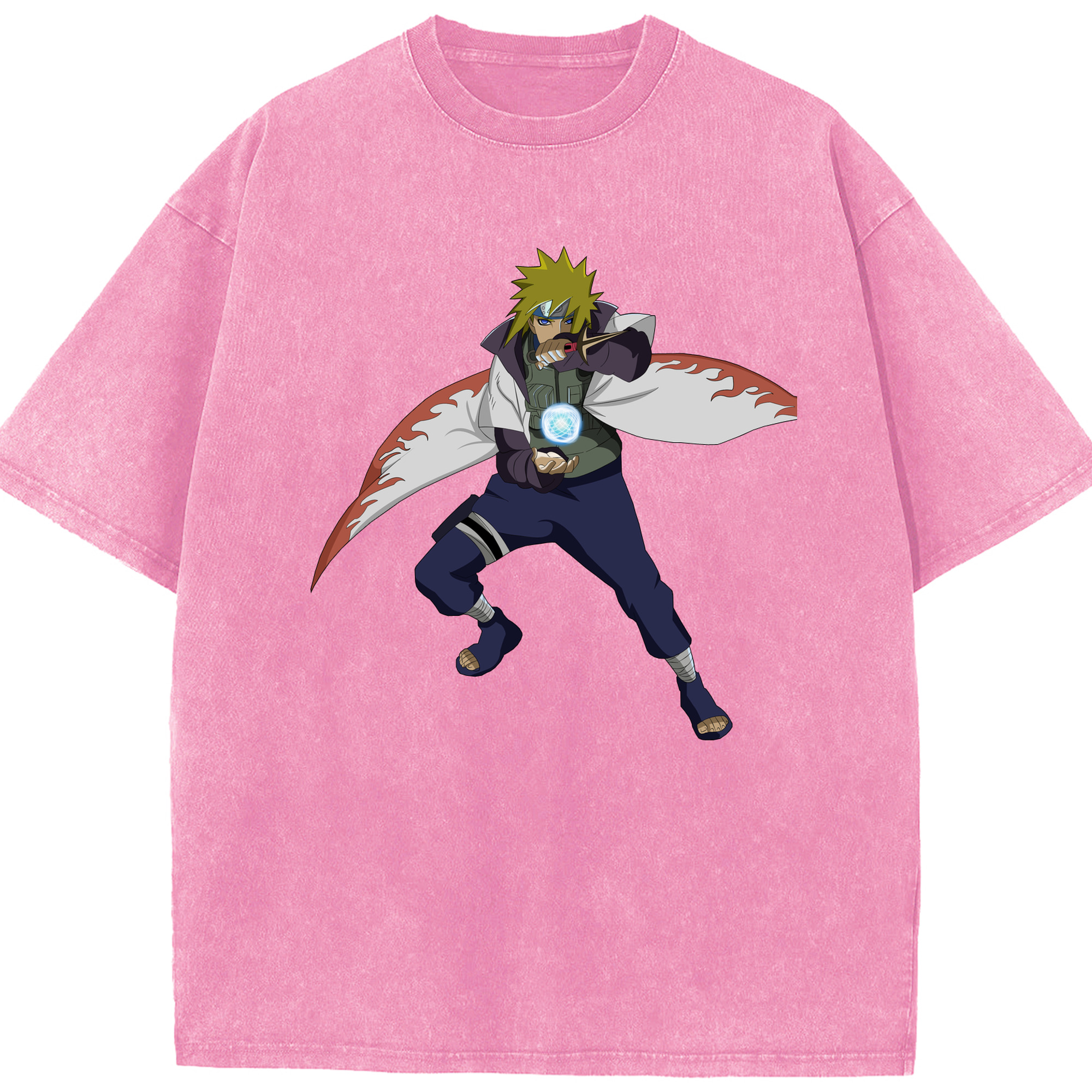 （画像用） NARUTO -ナルト- 波風 ミナト Namikaze Minato 綿100% ヴィンテージ風 半袖Tシャツ（フロントプリント）